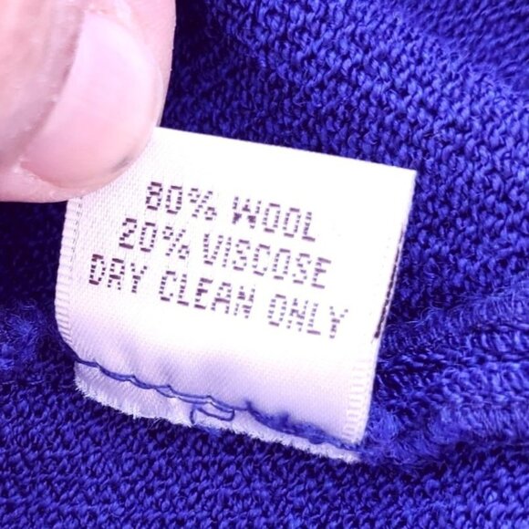 80s Purple Knit Dress Color Block Anne Marie Jones Size 10 With Pockets - Picture 10 of 14